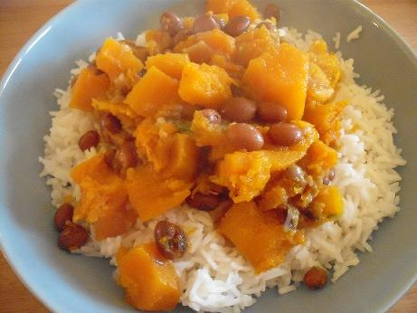 Butternut squash and borlotti bean curry