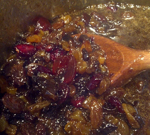 Christmas cake fruits steeping