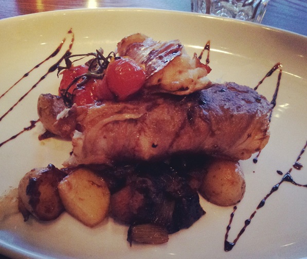 Proscuitto wrapped monkfish at Zaza Italian