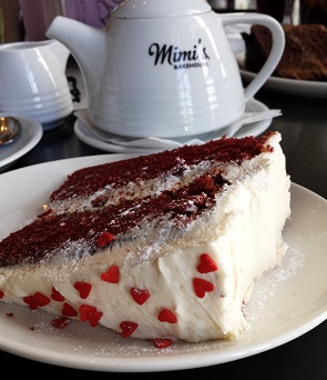 Red velvet cake at Mimi's Bakehouse