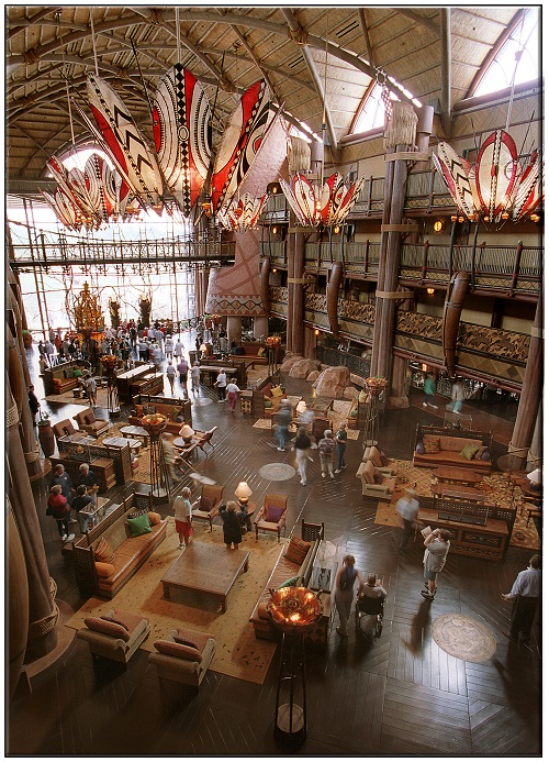 The lobby area at Disney's Animal Kingdom Lodge