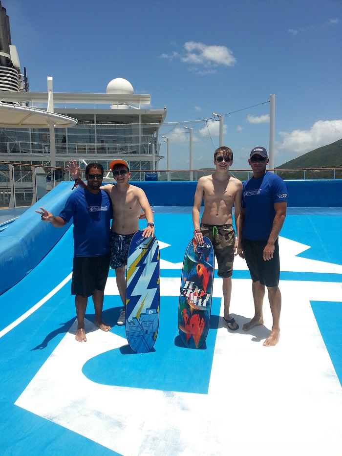 The boys with their FlowRider coaches