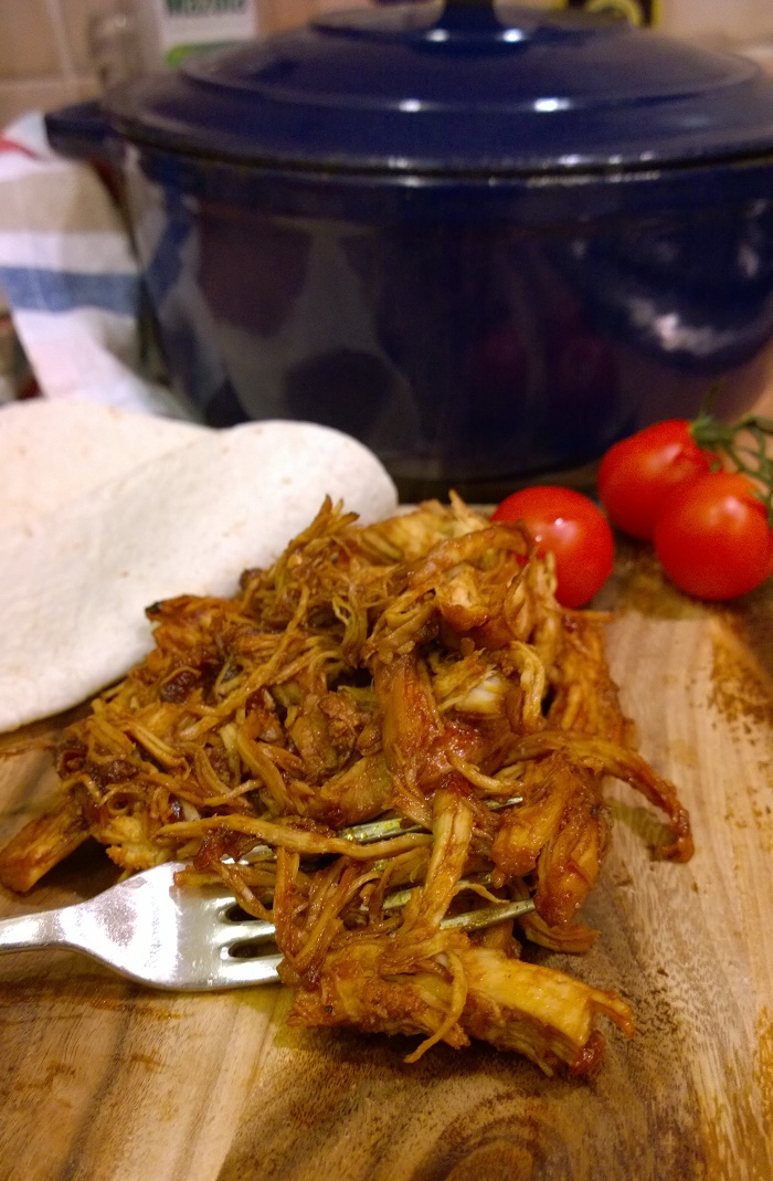 Barbecued pulled chicken