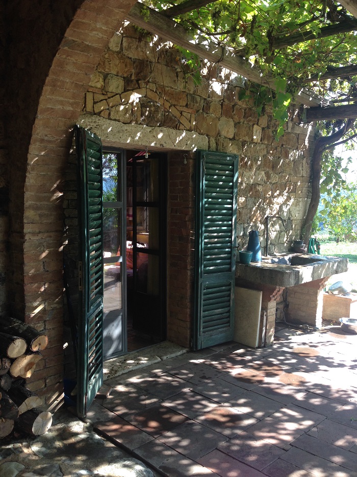 The door through to the kitchen at Cupano