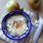 Porridge with spiced English apple compote
