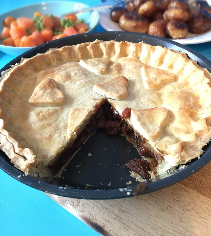 Beef and shallot pie