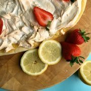 Lemon meringue pizza