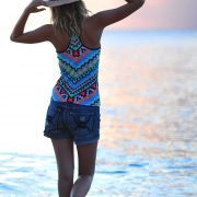 Seafolly Kasbah Nectarine High Neck Singlet Top £74.00