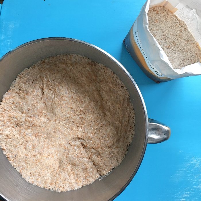 Soft wholemeal rolls - dough after first prove