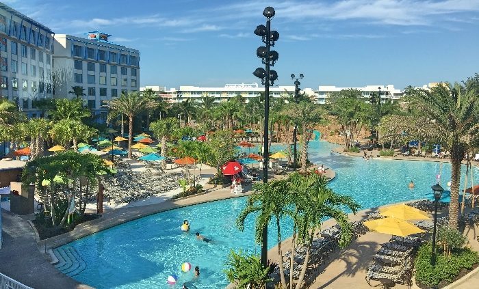 The pool area at Sapphire Falls