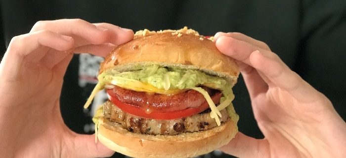The crunchy brunchy breakfast burger with The Snaffling Pig Co