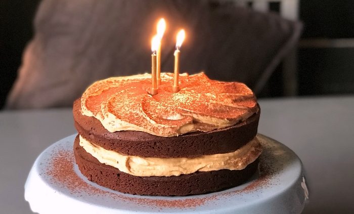 Chocolate fudge cake with salted caramel icing