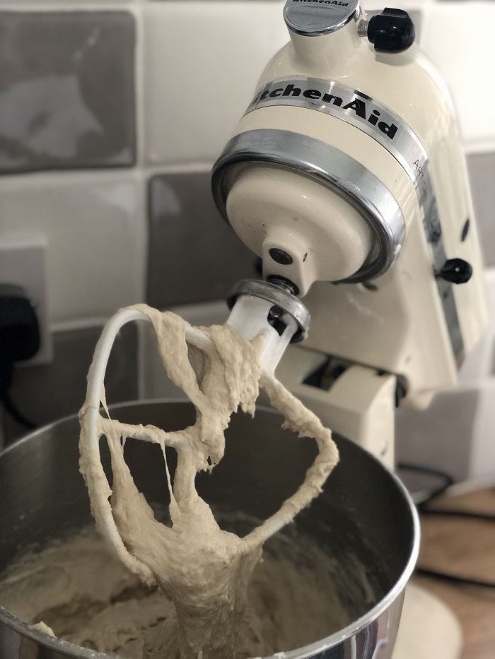 Mix the dough until smooth and elastic