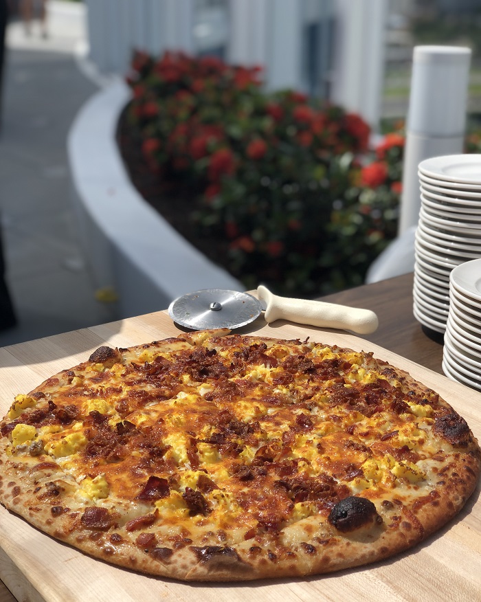 Breakfast pizza at Beach Break Cafe