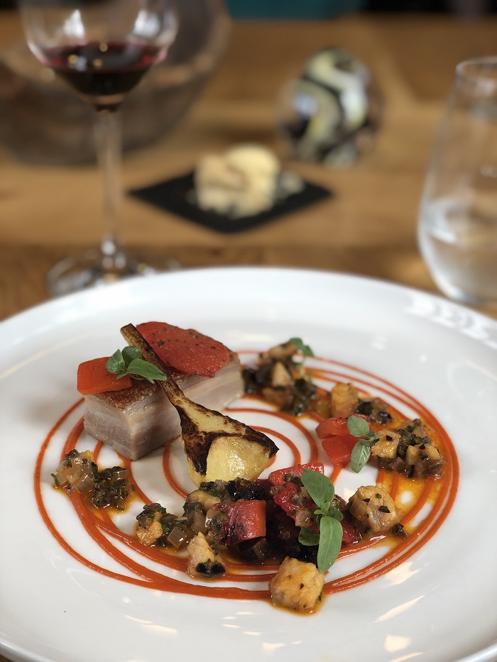 Confit pork belly at Paris House