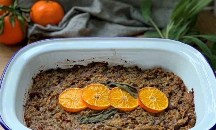 Vegan apple, red onion and chestnut stuffing